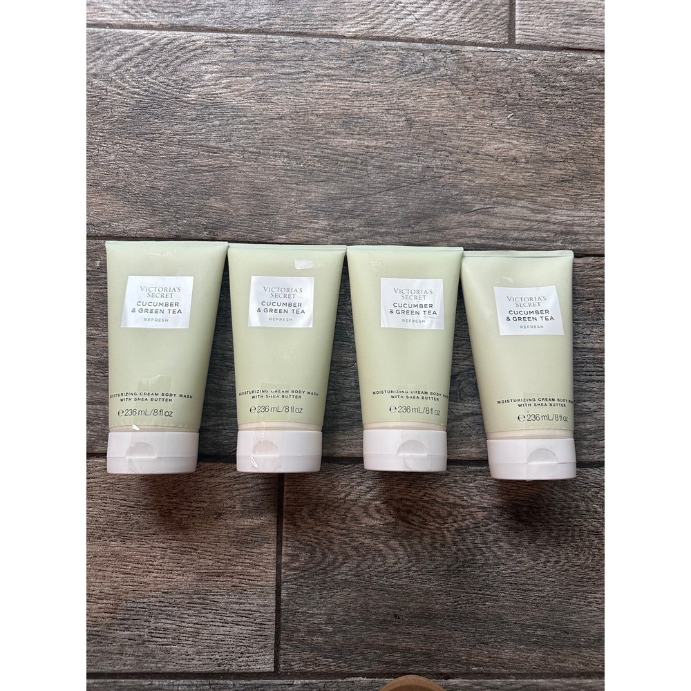 Victoria's Secret Cucumber & Green Tea refresh moisturizer cream body wash x4